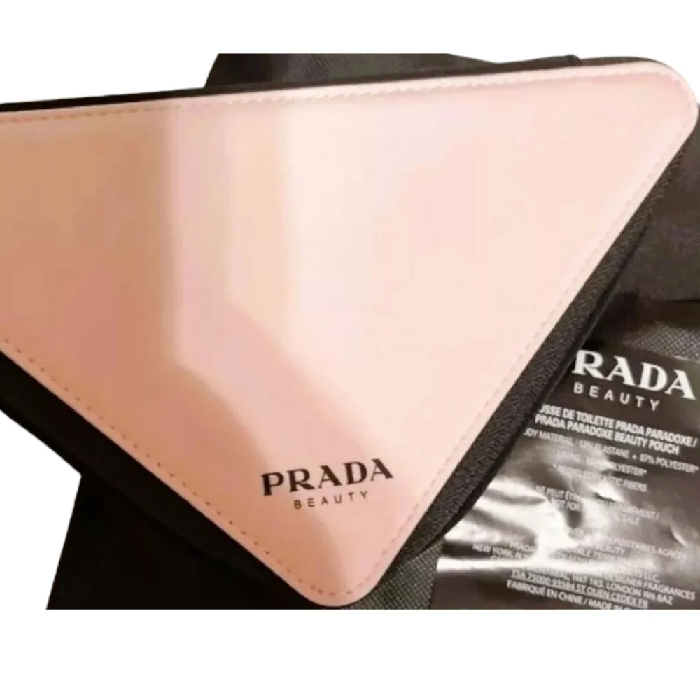 Prada Paradoxe Beauty Pink Triangular  Cosmetic Bag & Prada Dustbag